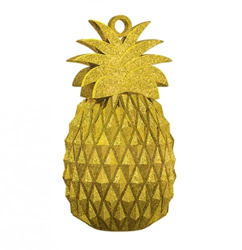Aloha Gold Pineapple Balloon Weight Glittered Plastic