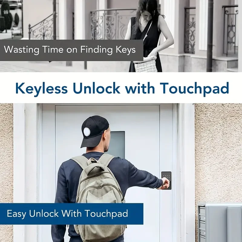 Keyless Entry Door Lock - Smart Lock with Touchscreen Keypad, Secure Deadbolt, Auto Lock, and Waterproof Design