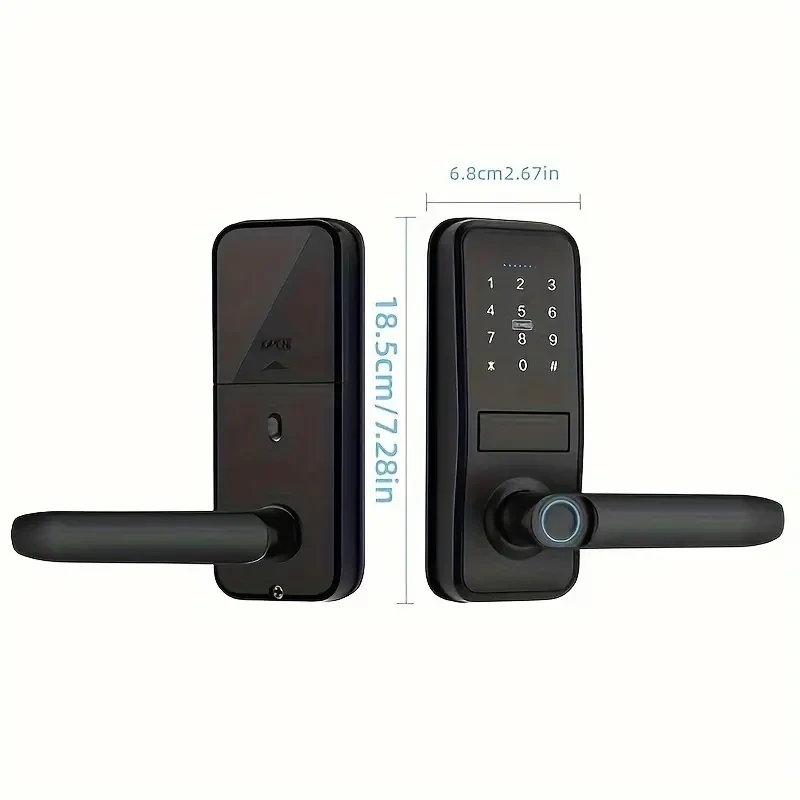 4-in-1 Smart Door Lock with Keyless Entry, IC Card, Fingerprint, Password, and Key Unlock