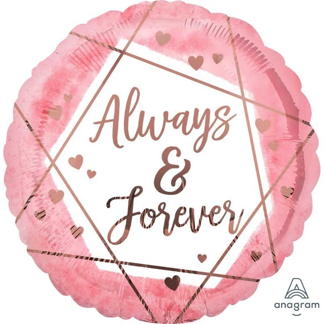 Foil Balloon - Standard HX Always & Forever Watercolour (45cm)