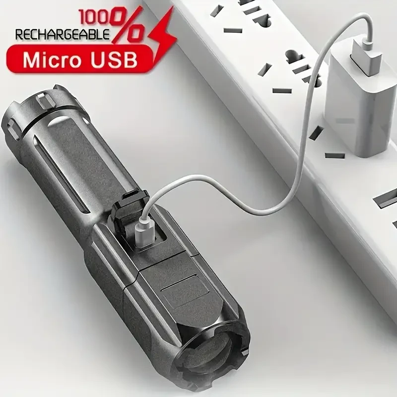 Super Bright Zoomable Flashlight - Portable and Rechargeable