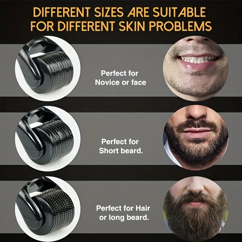 Derma Roller Microneedle Beard and Face Care Kit
