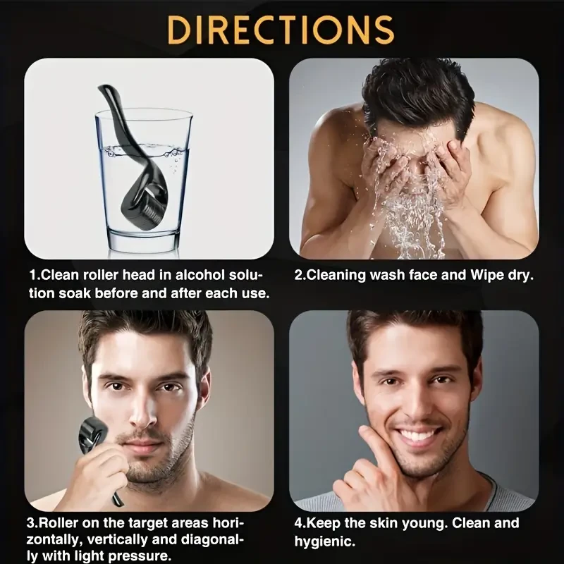 Derma Roller Microneedle Beard and Face Care Kit
