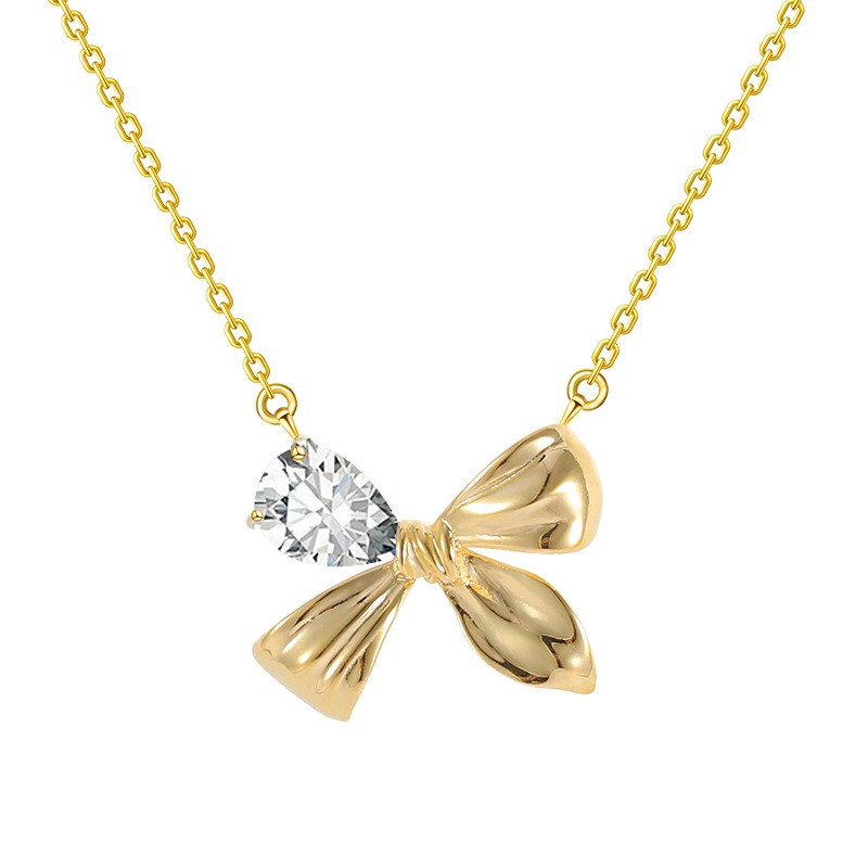 Sterling Silver Bow Necklace Pendant