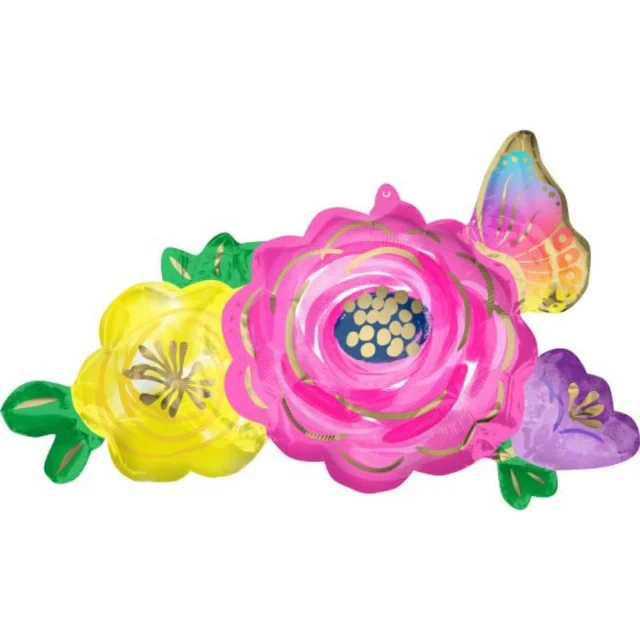 Balloon - SuperShape XL Beautiful Flowers & Butterfly