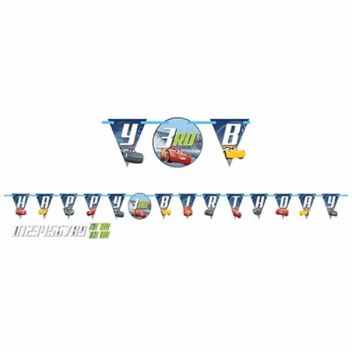 Cars 3 Add An Age Banner Happy Birthday