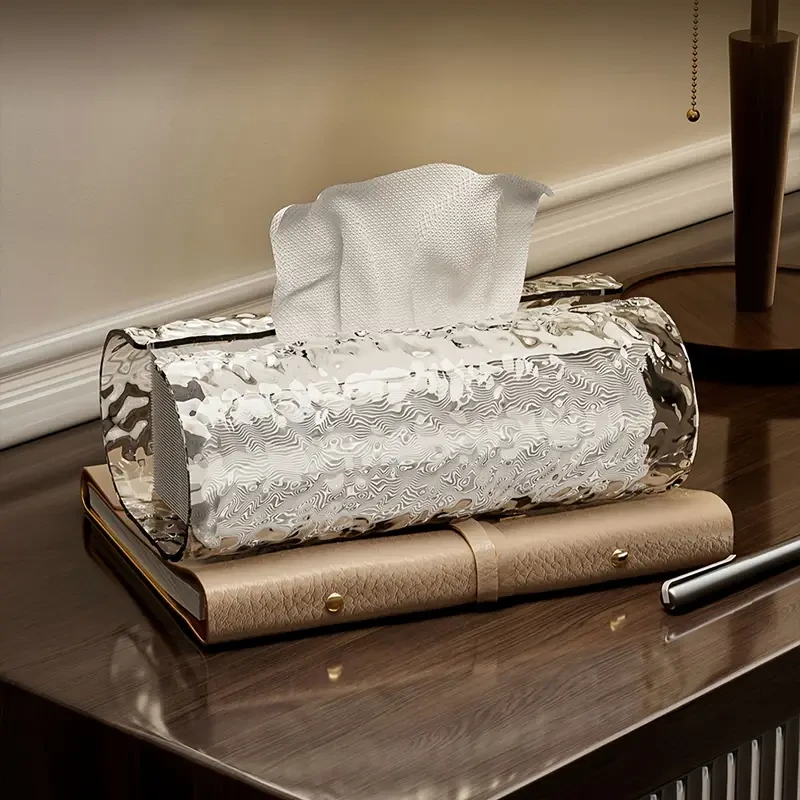 Elegant Oval Wavy Textured Tissue Box Cover