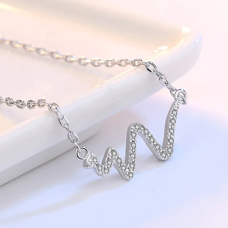 Silver Necklace Korean Lightning Necklace Female