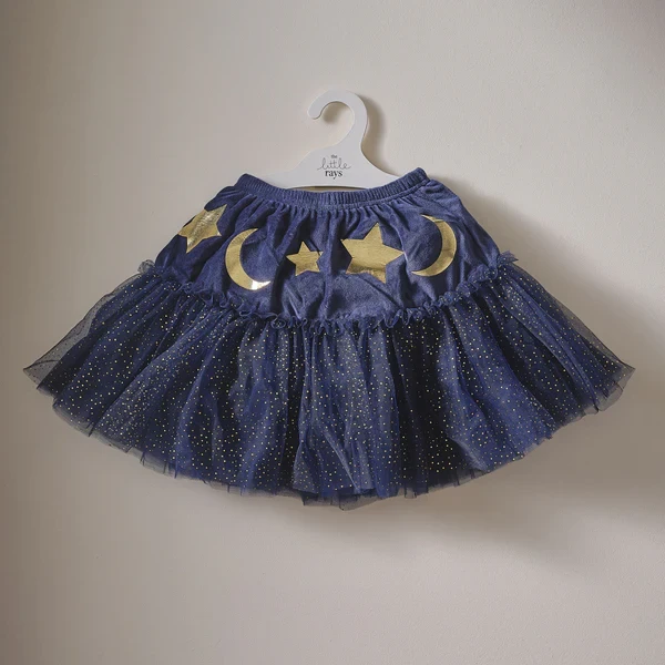 Wizard Tutu - Fancy Dress Navy Velvet Sparkle (Kids 5-7 Years)