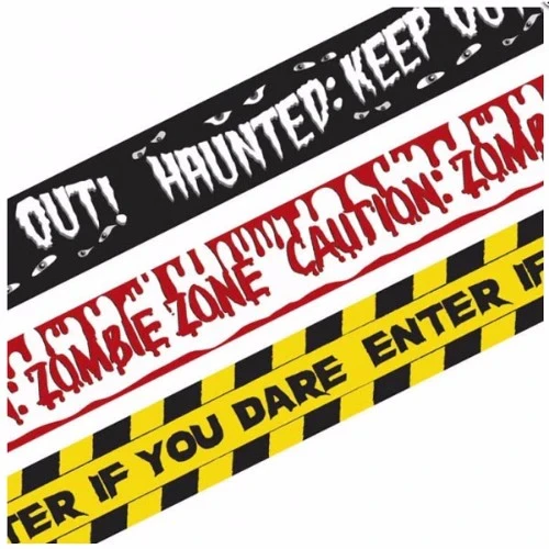 Halloween Fright Tape Banners - Pack of 3