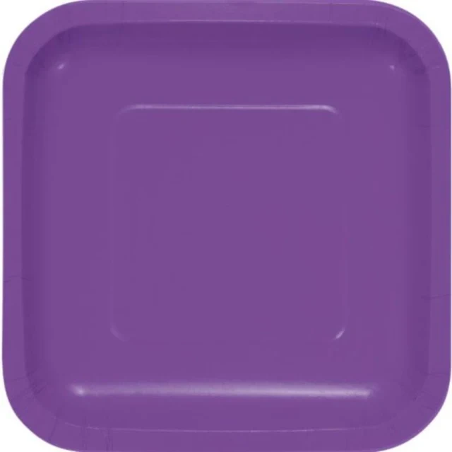 Amethyst Purple Square Lunch Plates Paper 18cm - Pack of 18