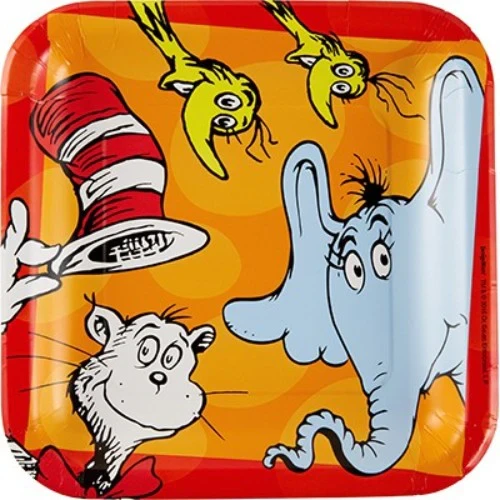 Dr Seuss Dinner Plates Square - Pack of 8