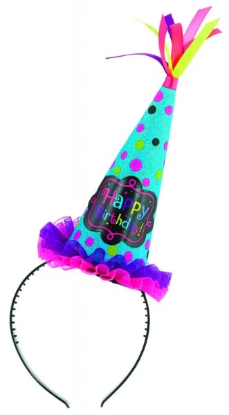 Cone Hat Headband - Birthday Chic (Fabric)