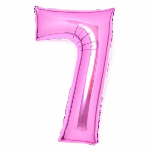 Large Number 7 Pink Foil Balloon 53cm w x 89cm h