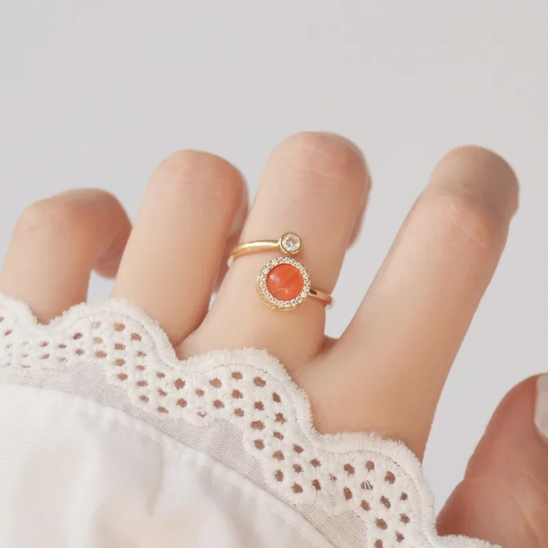 Cat's Eye Moonstone Rotatable Ring