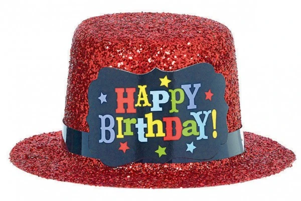 Mini Hat - Birthday Brights Glitter (Plastic)