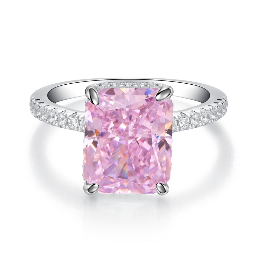 Sterling Silver Ring Female High Carbon Diamond
