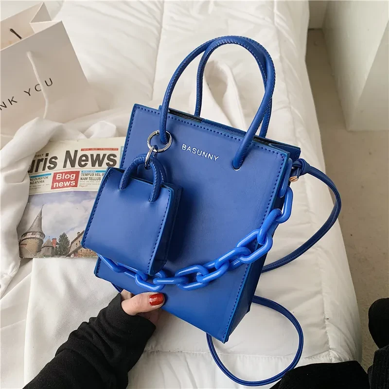 Simple Large-Capacity Thick Chain Shoulder Bag