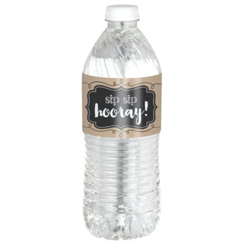 Kraft Paper Water Bottle Labels - Pack of 24