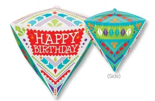 Foil Balloon - Ultrashape Diamondz Scandi Happy Birthday