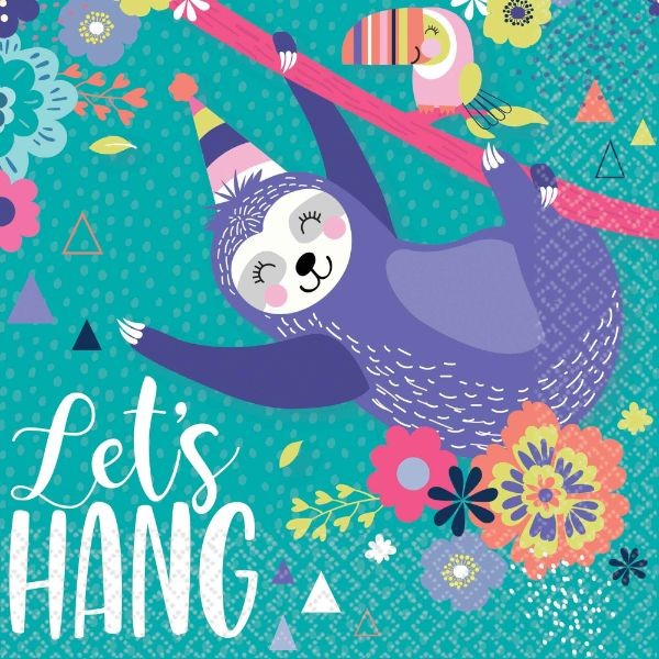 Sloth Lunch Napkins (Pack of 16)