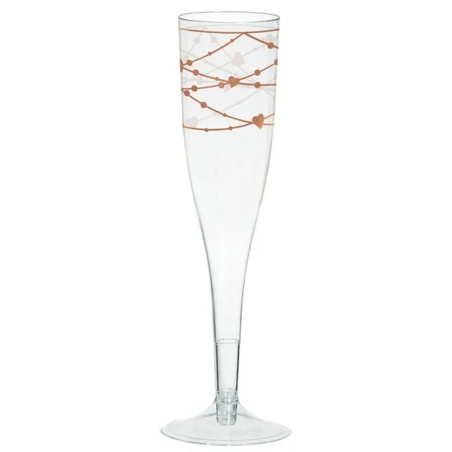 Navy Bride Champagne Glasses Hot Stamped Plastic (Pack of 16)
