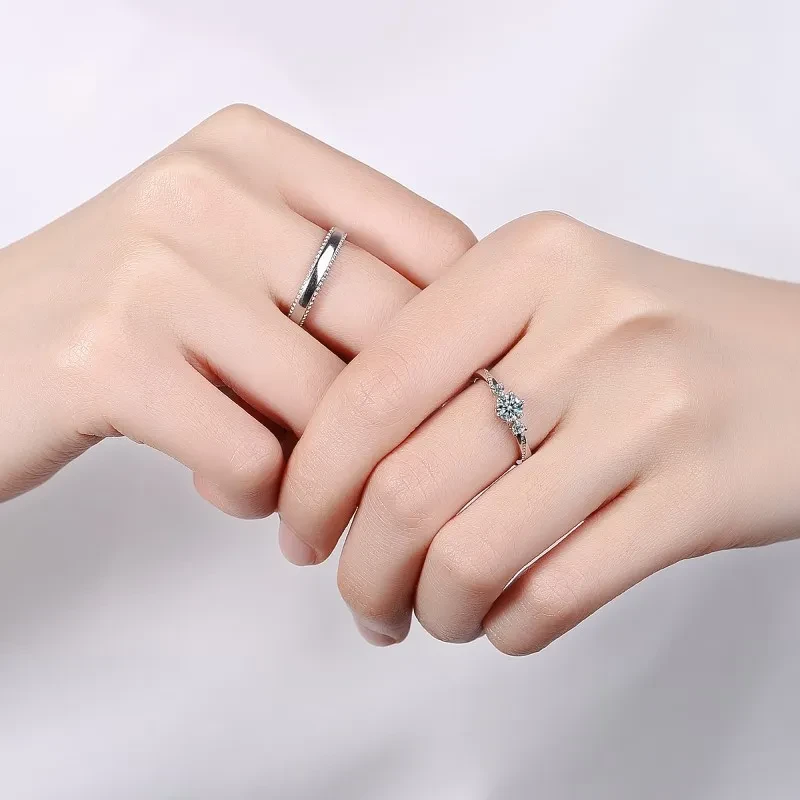 Diamond-set Couple Rings