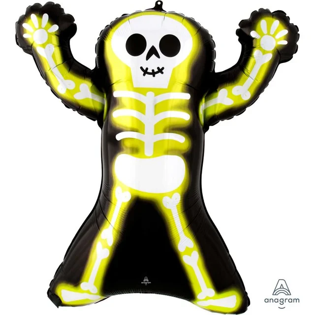 Foil Balloon - SuperShape Neon Skelly Skeleton (76cm)