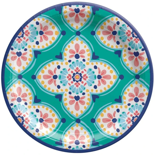 Paper Dinner Plates - Round Boho Vibes (26cm) (Pack of 8)