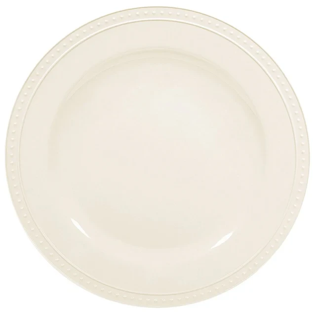 Premium Dinner Plates -  White w/Beaded Rim (28cm)