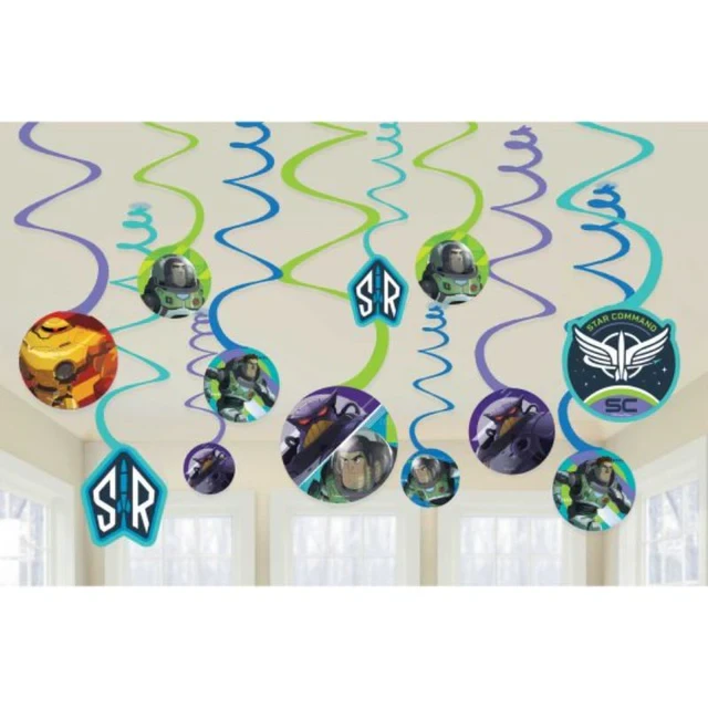 Buzz Lightyear Spiral Swirls Hanging Decorations (Set of 12)