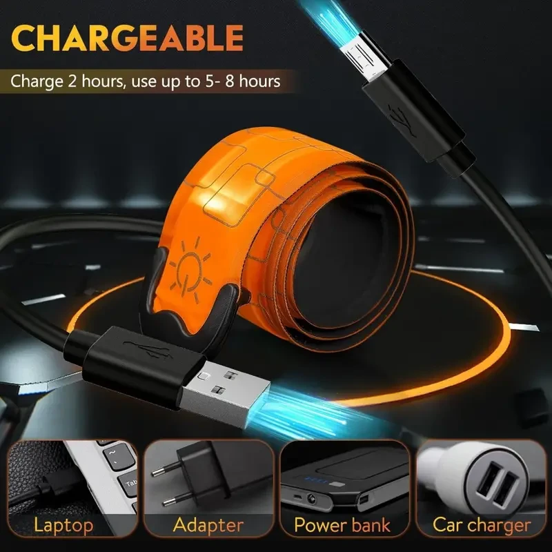 Rechargeable LED Armband for Running and Walking at Night (2 Pack)