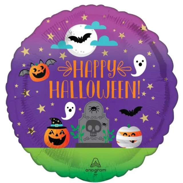 Balloon - 45cm Standard HX Fun & Spooky Happy Halloween