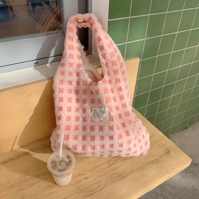 Waffle Flannel Minimalist Tote Bag