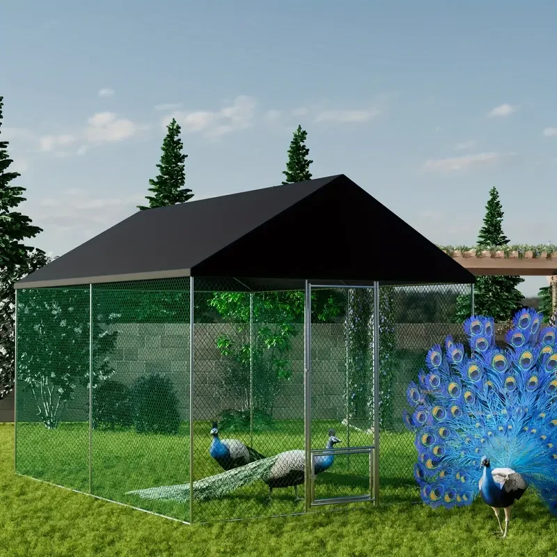 Metal Chicken Coop: Outdoor Large Metal Poultry Cage