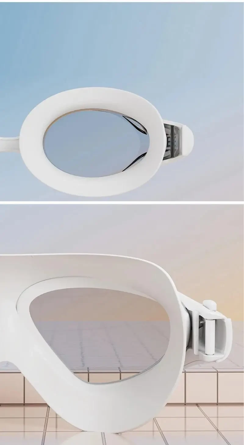 Adult Optical Swimming Goggles with Earplugs - HD Anti-fog Large Frame Waterproof Swim Glasses