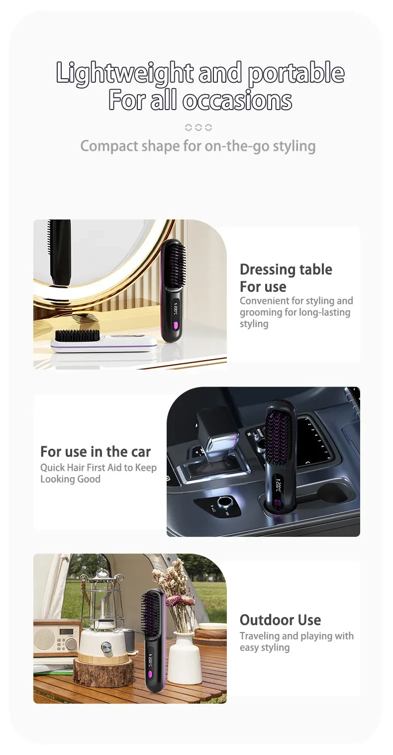 2 In 1 Straight Hair Comb Wireless Hair
