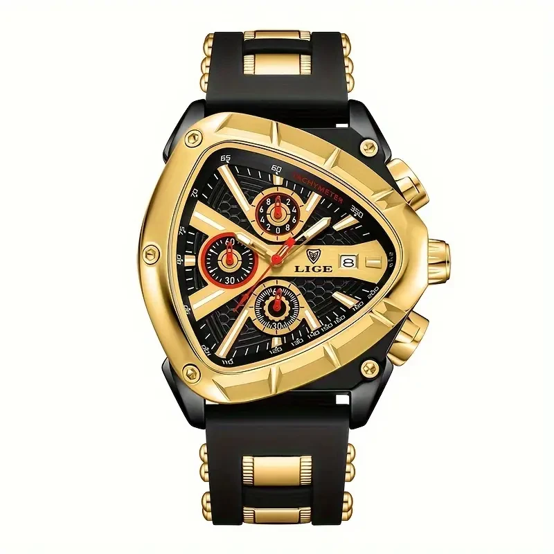 Students Polygonal Multi Functional Calendar Luminous Quartz Watch