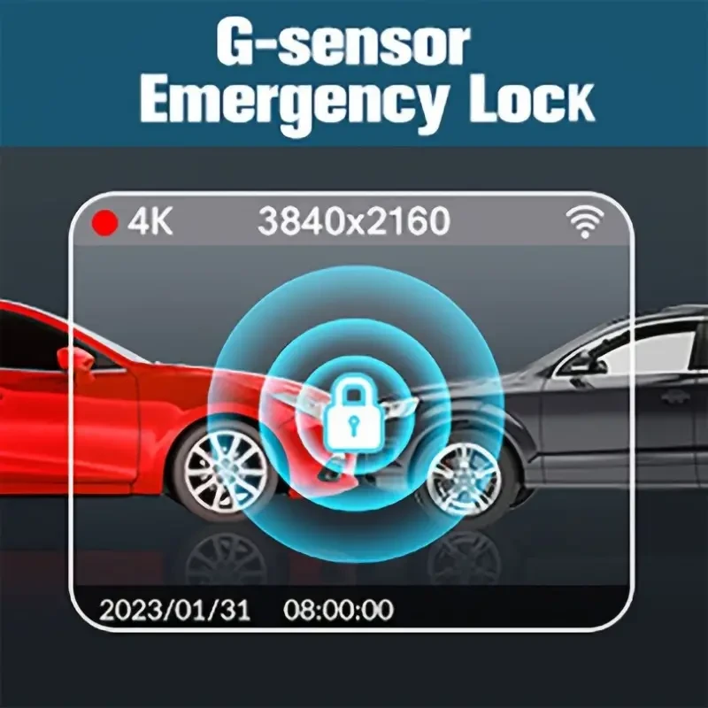 4K UHD Dash Camera for Cars with Front and Rear View, Night Vision, and Free 32GB SD Card