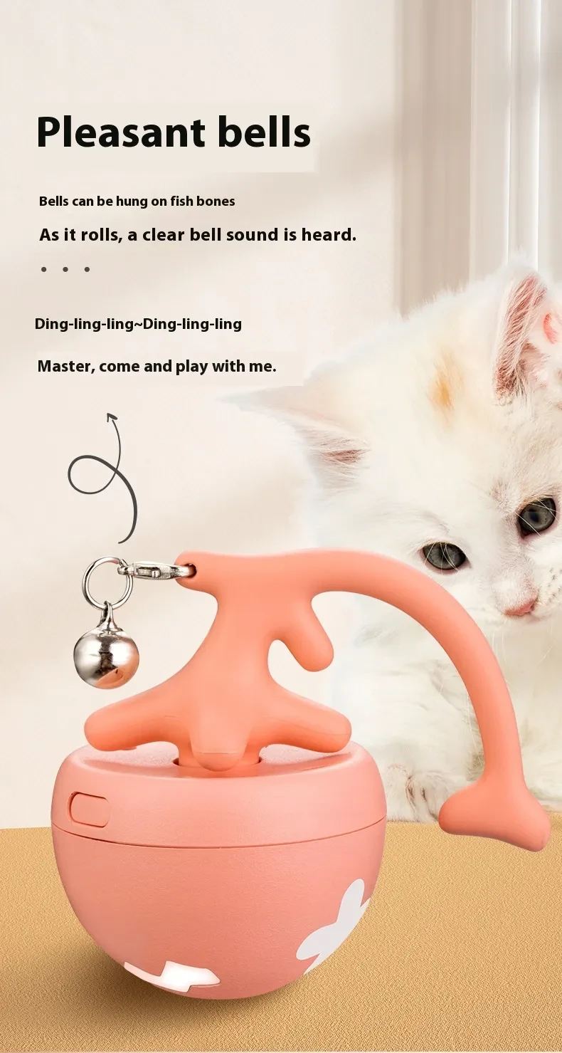 Smart Interactive Cat Toy Ball USB Rechargeable Moving Rolling Ball USB Rechargeable Ball Smart Moving Pets Toy Self-Play Pet Products