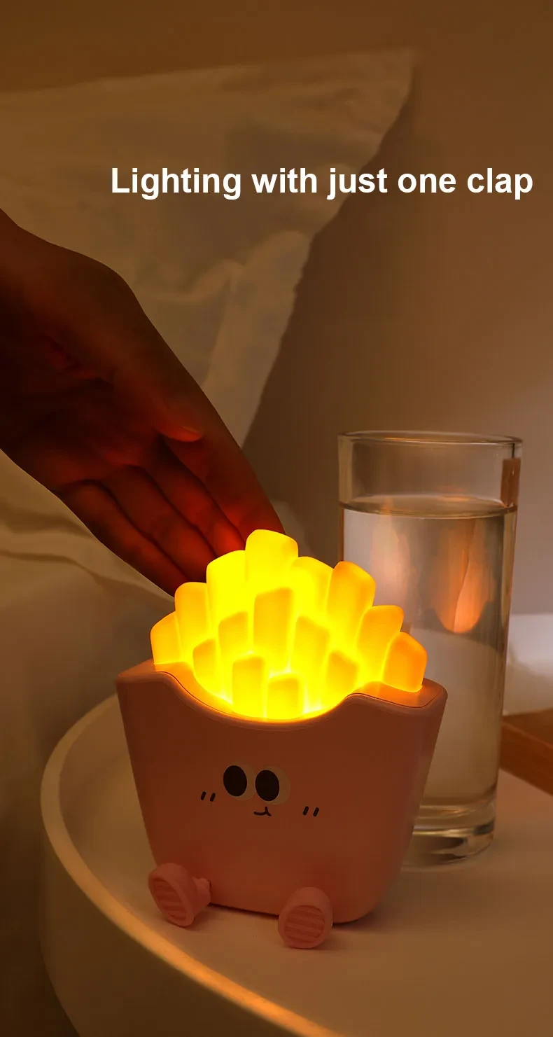 Creative Cute French Fries Night Light Charging Night Rechargeable Lamp Home Decor