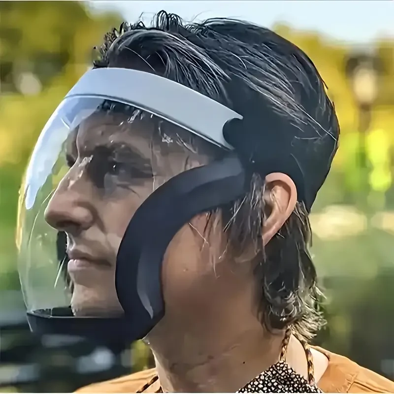 Full-Face Transparent Mask with Adjustable Buckle - Reusable and Heat-Resistant Facial Shield