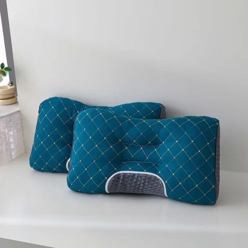 Ergonomic Maternity Pillow - Knitted Cotton Adjustable Neck Massage Pillow, Orthopedic Contour Support, Medium Soft Firmness