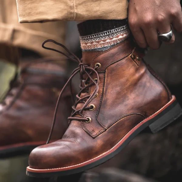 Vintage Men's Lace-Up Martin Boots
