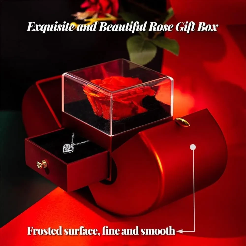 Jewelry Box Red Apple Christmas Gift Necklace