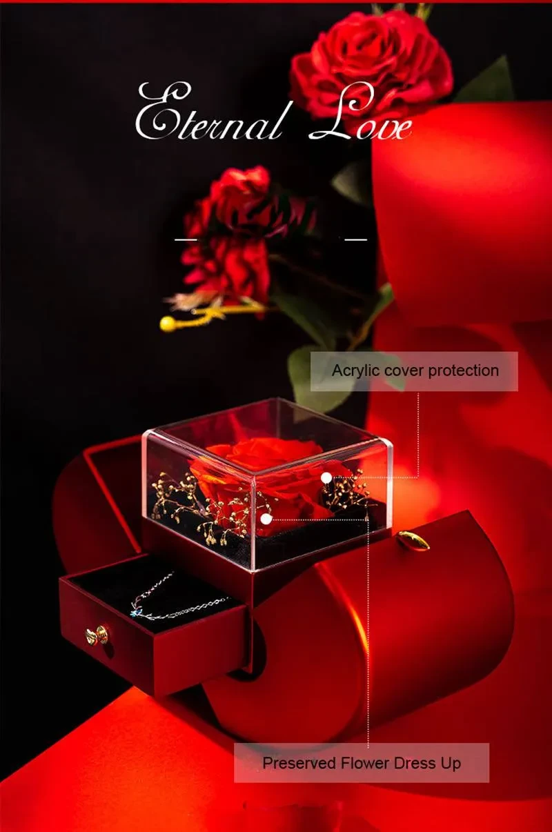 Jewelry Box Red Apple Christmas Gift Necklace
