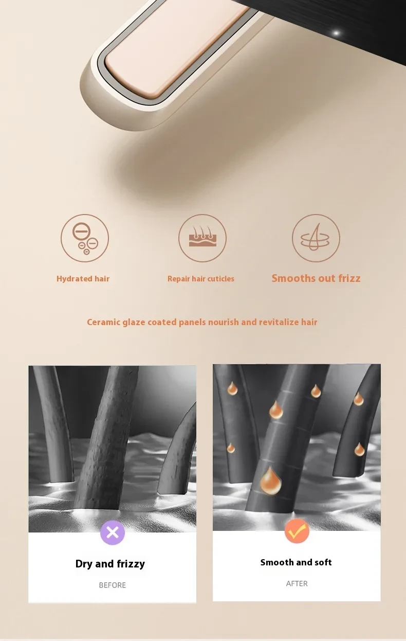Wireless USB Charging Hair Straighteners Volume Straight Two-in-one
