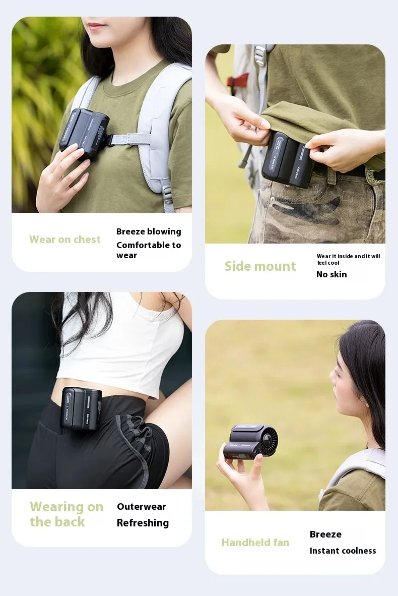 Portable Large Wind Usb Charging Outdoor Sports Construction Site Summer Cooling Portable Small Air Fan For Outdoor Sports Travel Work