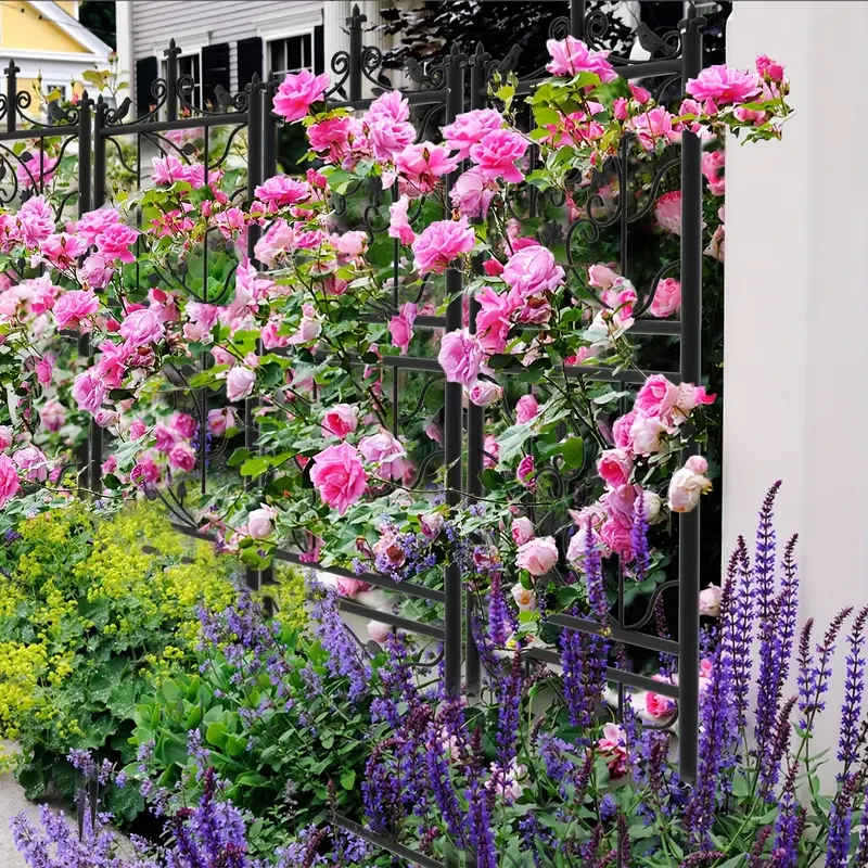 6 Panels 195cm Tall Metal Garden Trellis Fencing