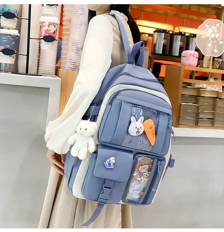 Five-piece Lightweight Student Large Capacity Backpack